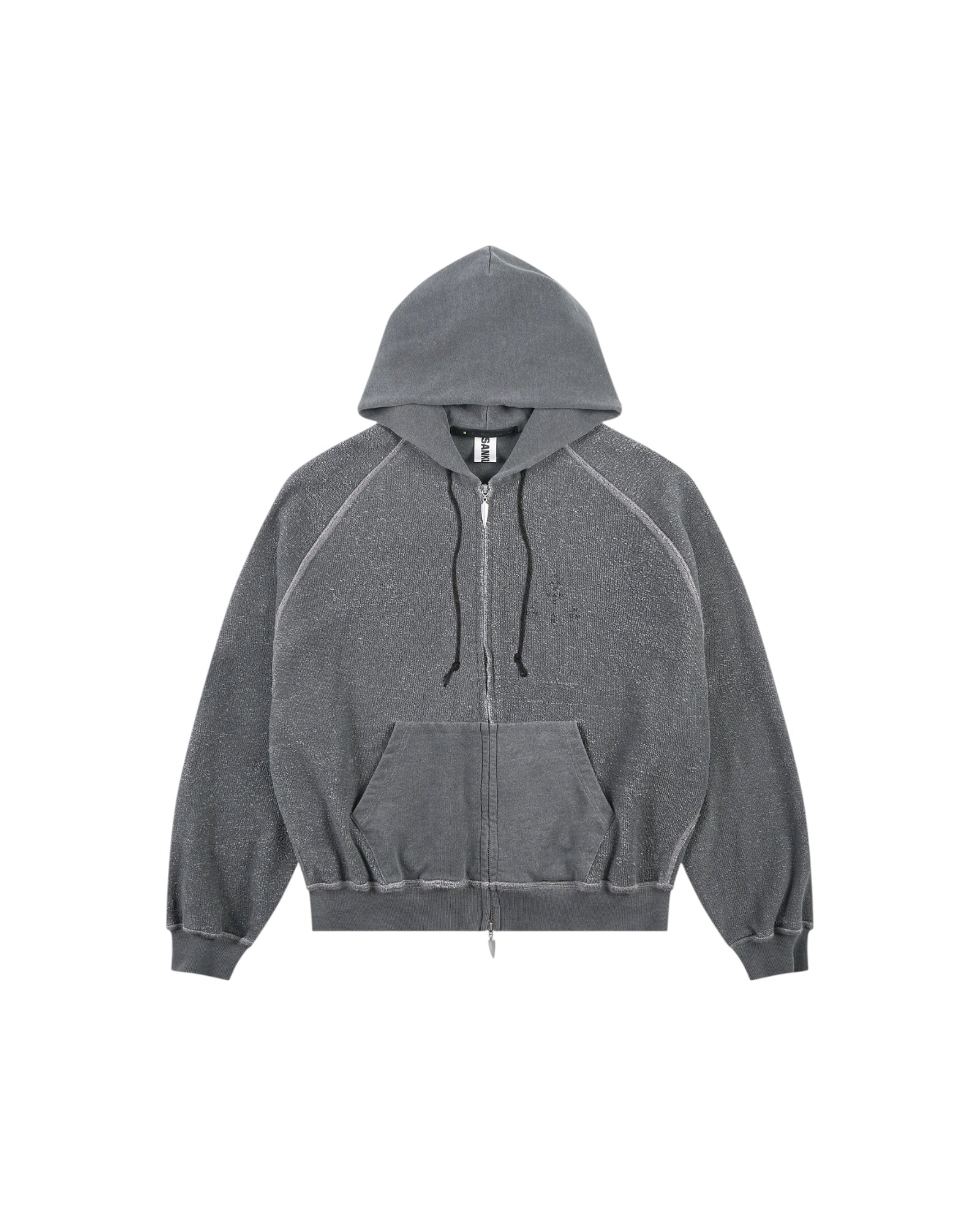 Sankuanz Monogram Print Reversible Zip Hoodie Grey