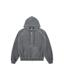Sankuanz Monogram Print Reversible Zip Hoodie Grey