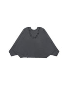 Sankuanz Head Print Batwing Long-Sleeve Tee Black