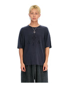 Sankuanz Monogram Print Short-Sleeve Tee Black