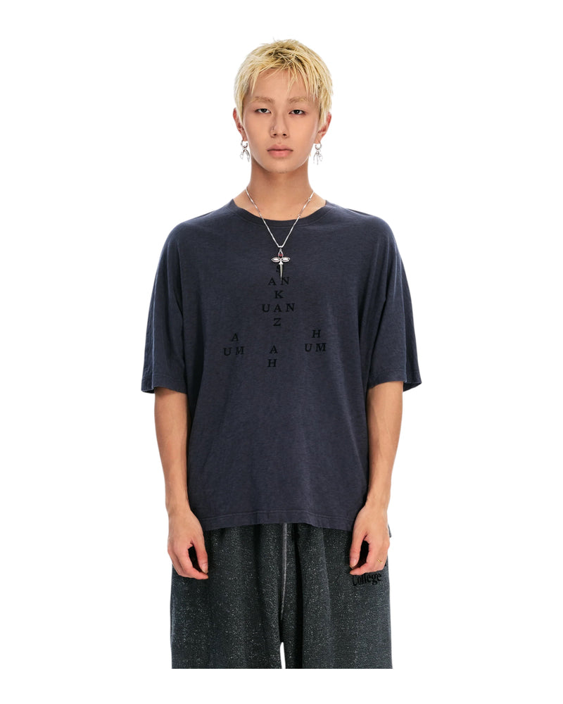 Sankuanz Monogram Print Short-Sleeve Tee Black