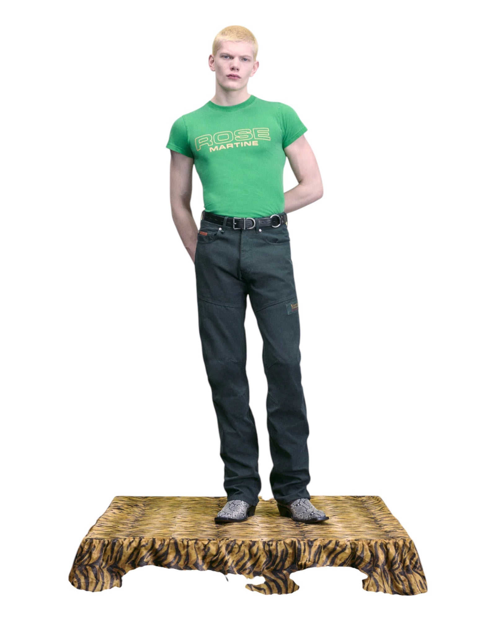 Martine Rose Shrunken  T-shirt Green Rose Martine