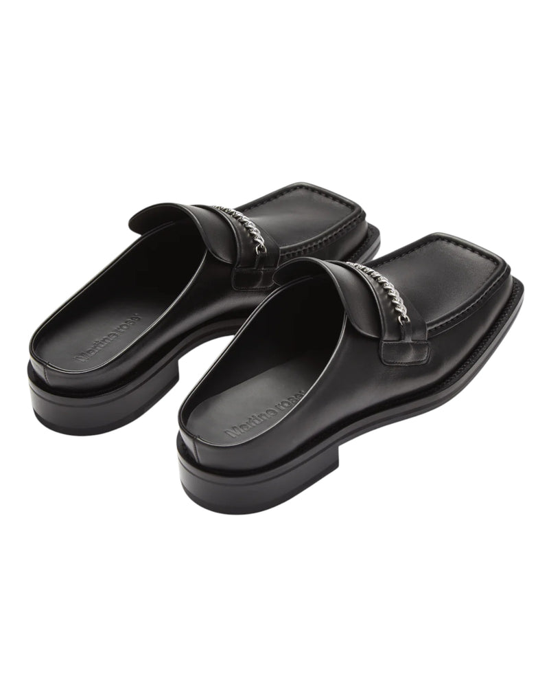 Martine Rose Square Toe Mule Black