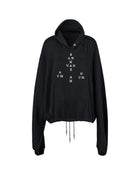 Sankuanz Logo Drawstring Hem Hoodie Black