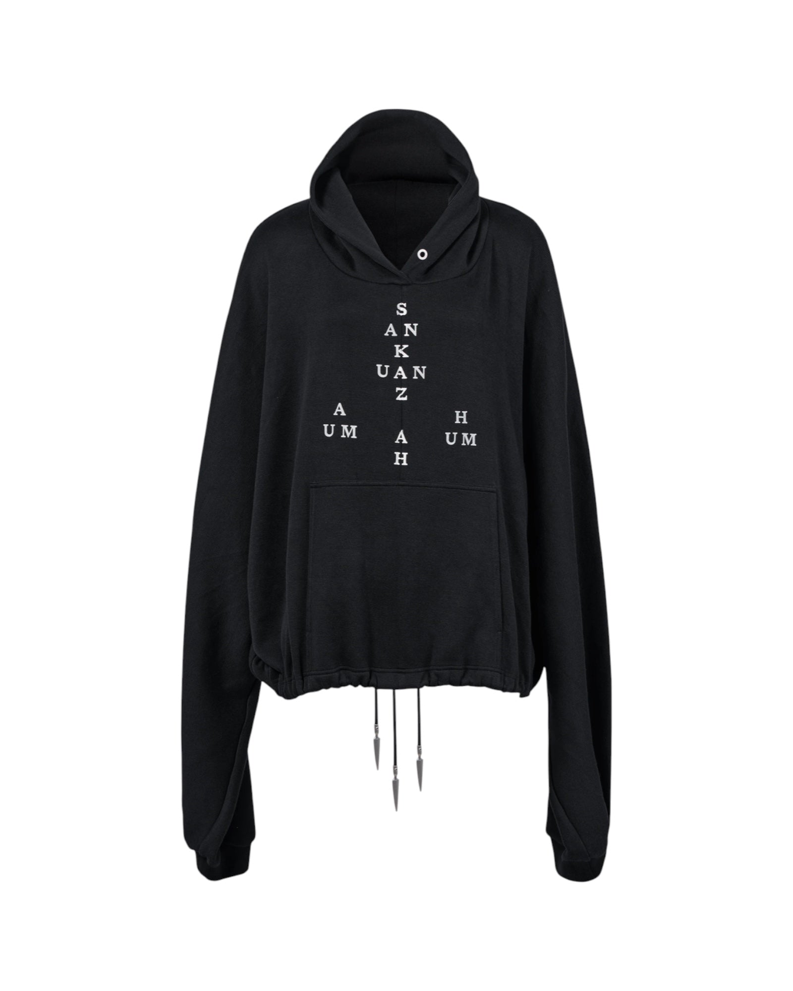 Sankuanz Logo Drawstring Hem Hoodie Black
