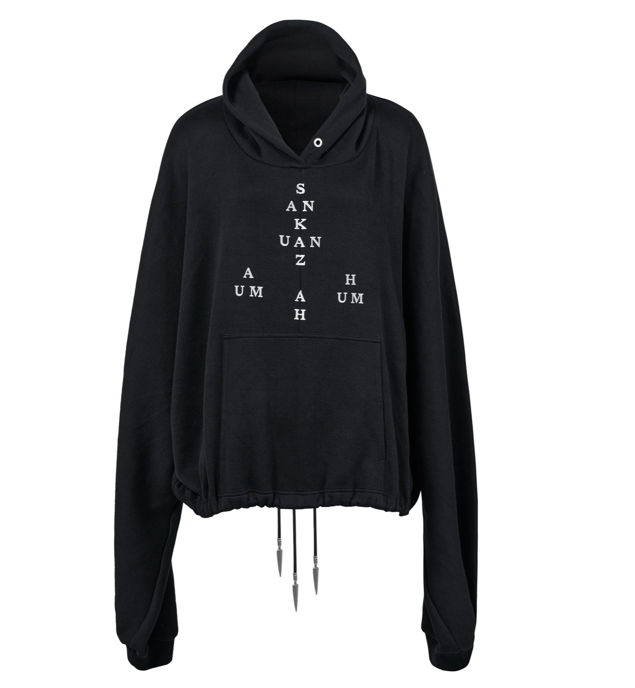 Sankuanz Logo Drawstring Hem Hoodie Black