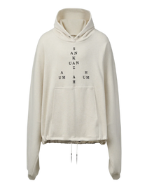 Sankuanz Logo Drawstring Hem Hoodie White