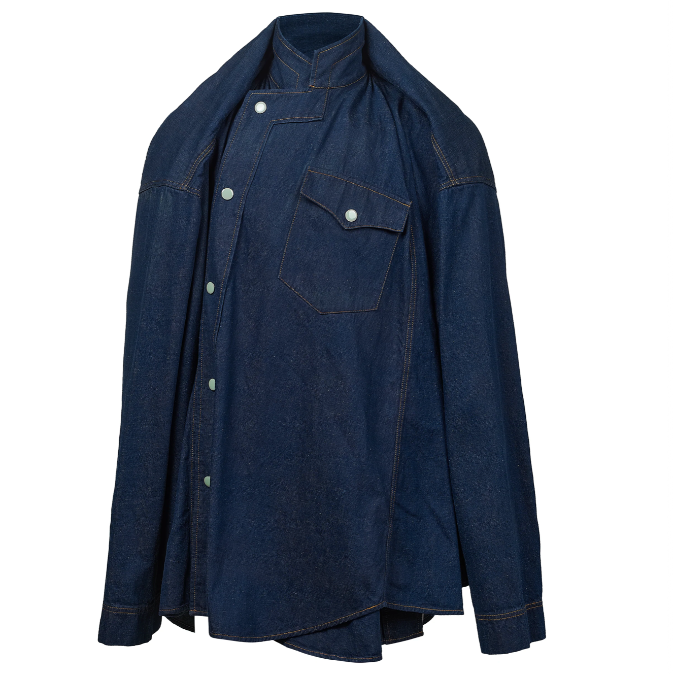 Sankuanz Deconstructed Asymmetrical Denim Shirt
