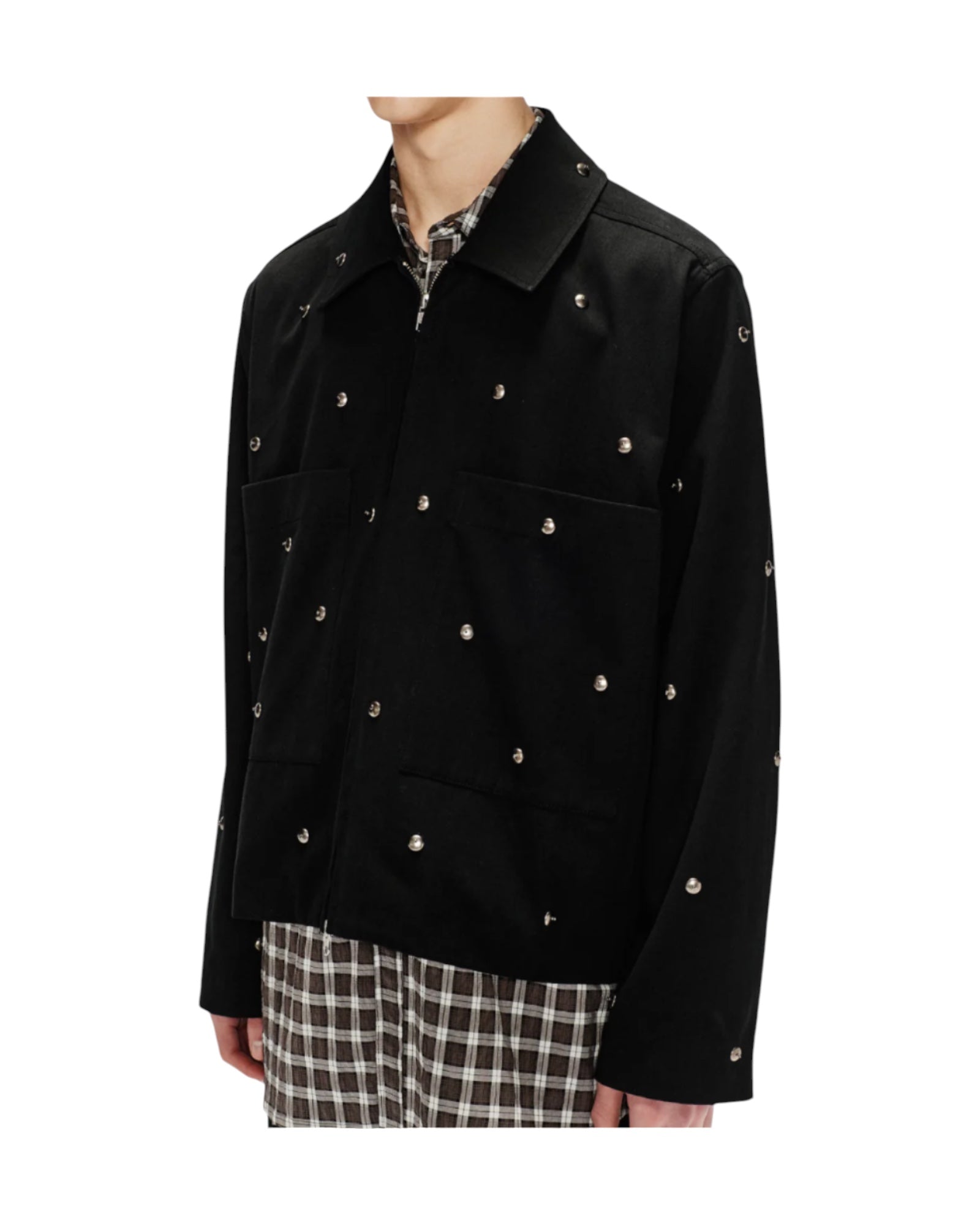 Song for the Mute Bead Cropped Patch Pocket Jacket Black