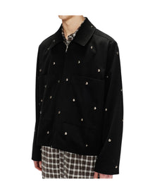 Song for the Mute Bead Cropped Patch Pocket Jacket Black