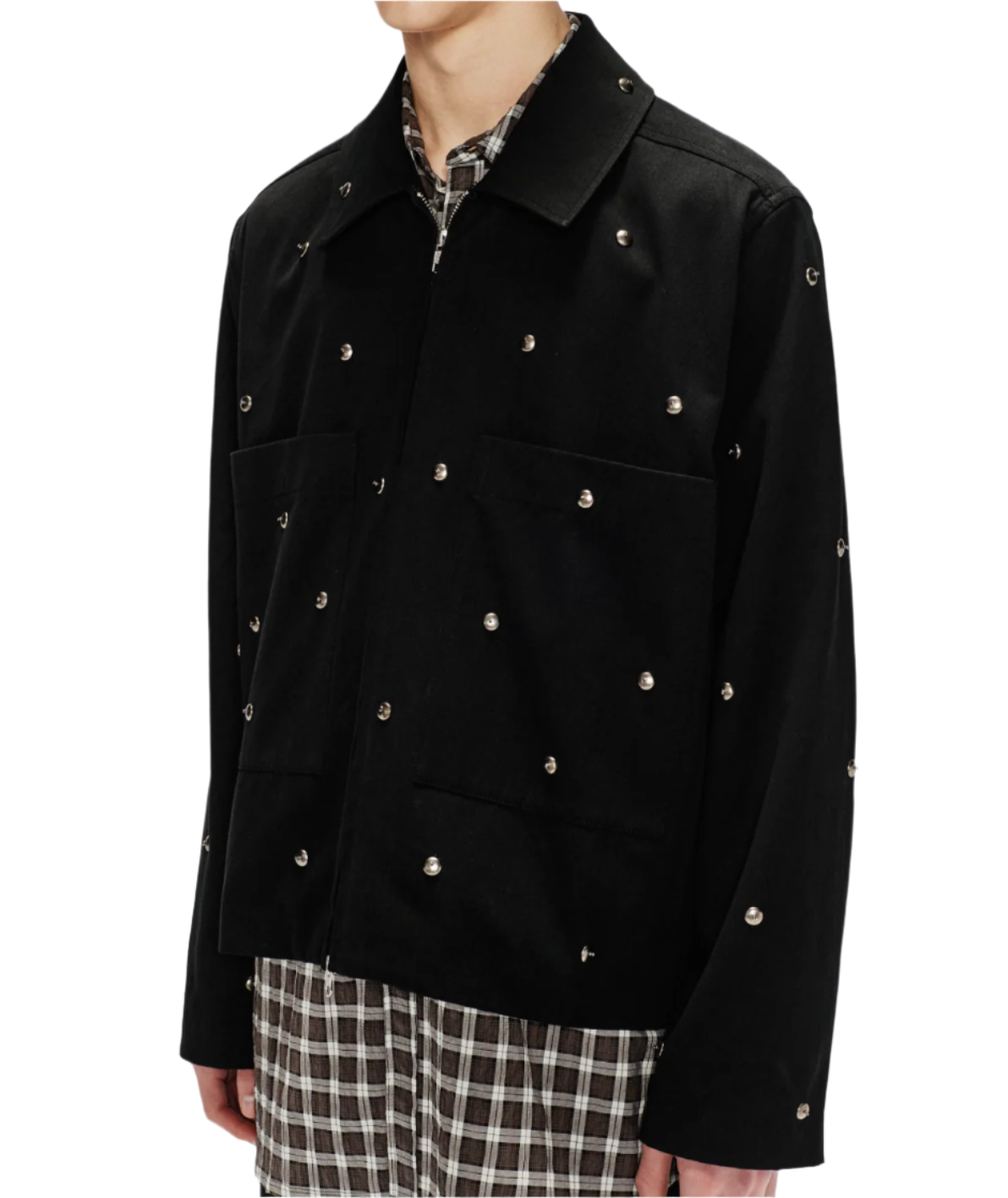 Song for the Mute Bead Cropped Patch Pocket Jacket Black