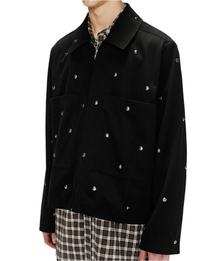 Song for the Mute Bead Cropped Patch Pocket Jacket Black