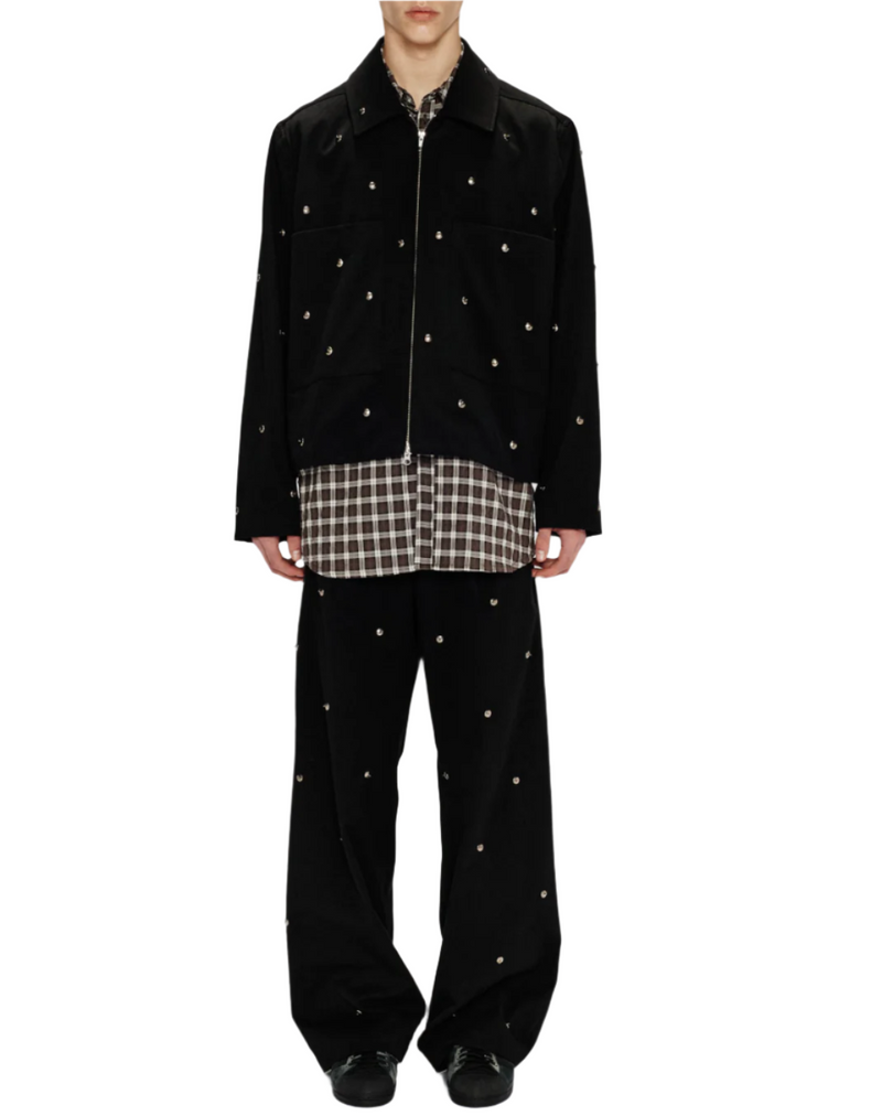 Song for the Mute Bead Cropped Patch Pocket Jacket Black