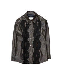 Song for the Mute Applique Shirt Jacket Dark Brown
