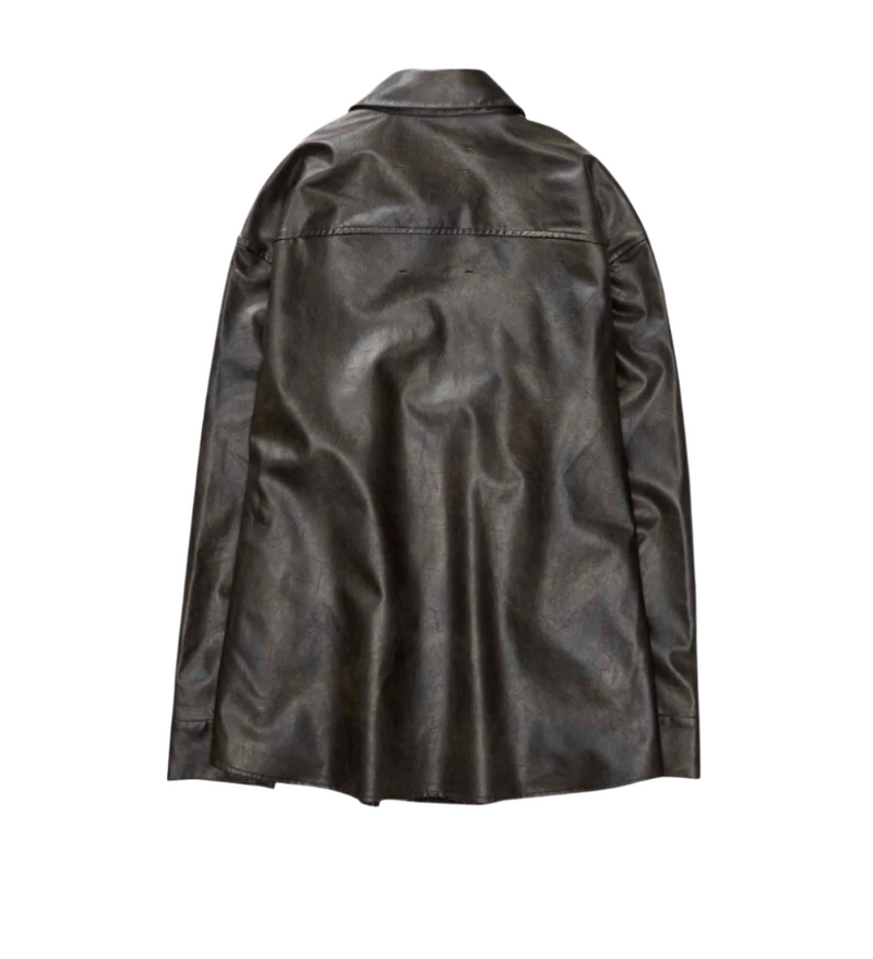 Song for the Mute Applique Shirt Jacket Dark Brown