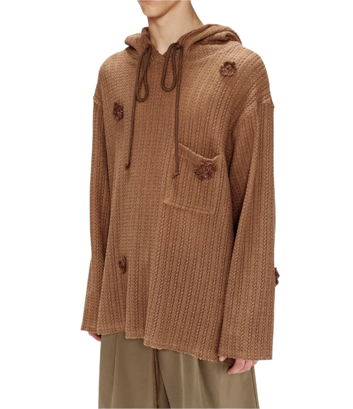 Song for the Mute Daisy Raw Patch Pocket Hoodie Sand