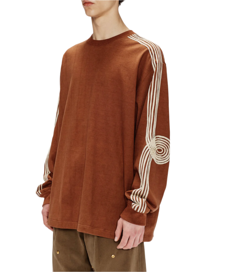 Song for the Mute Applique Crewneck Pullover Brown