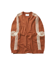 Song for the Mute Applique Crewneck Pullover Brown