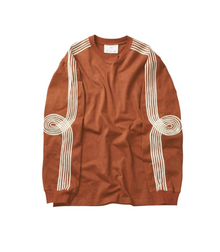 Song for the Mute Applique Crewneck Pullover Brown