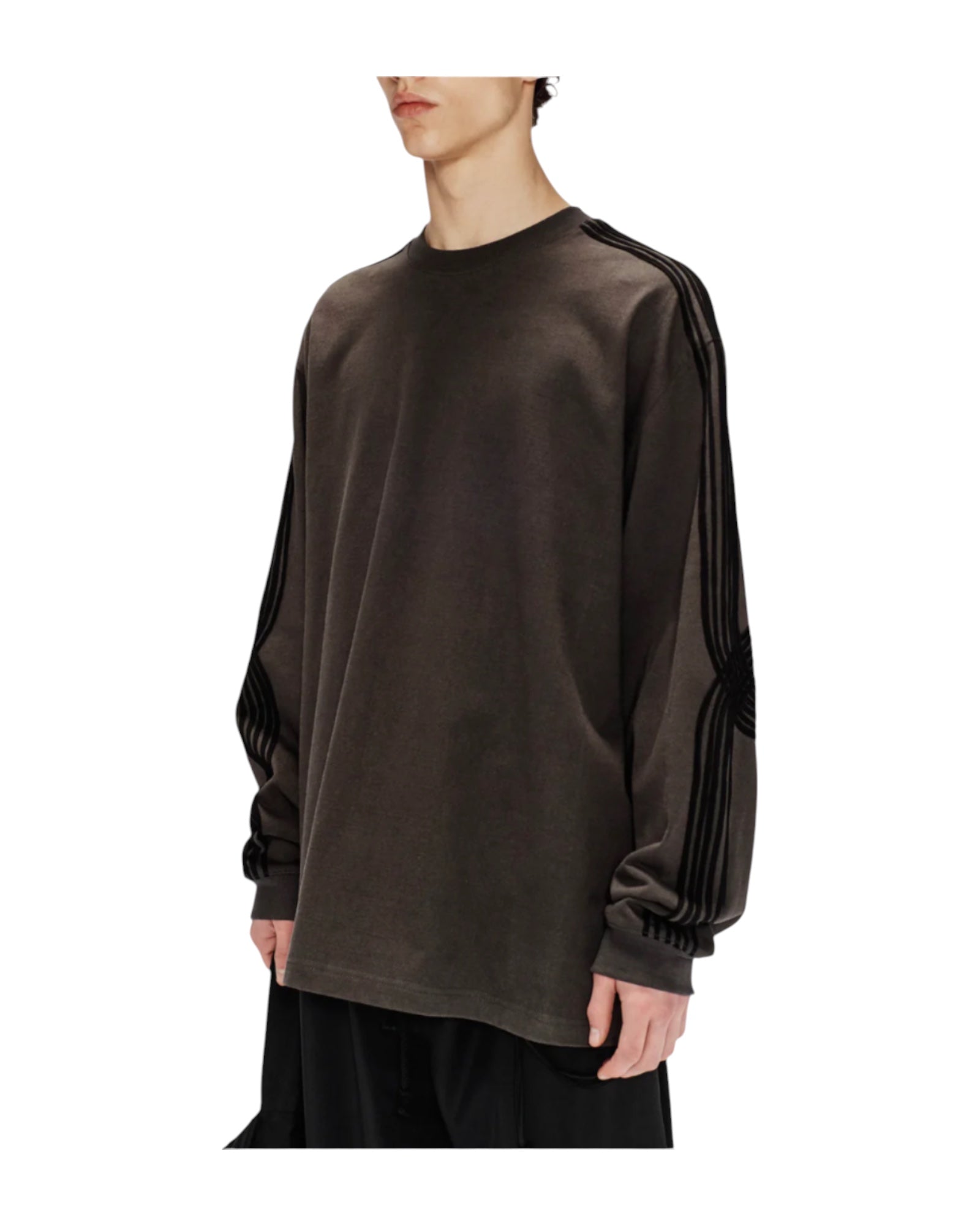 Song for the Mute Applique Oversized Crewneck Pullover Washed Black