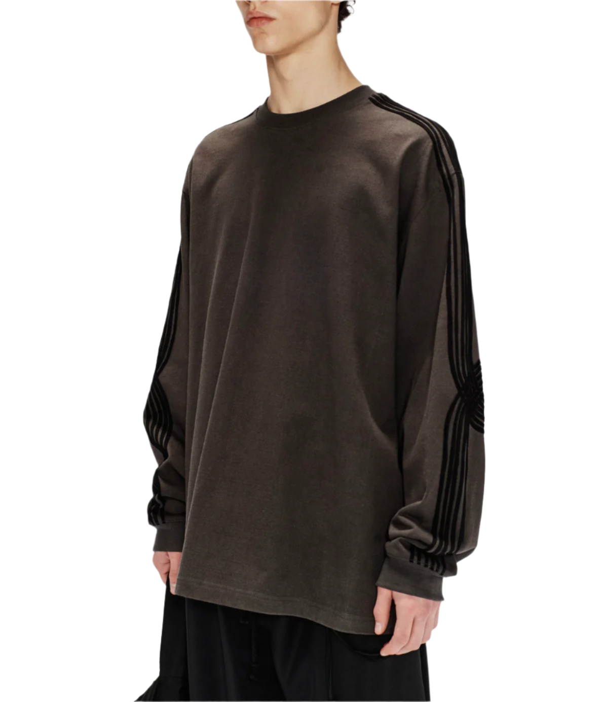 Song for the Mute Applique Oversized Crewneck Pullover Washed Black