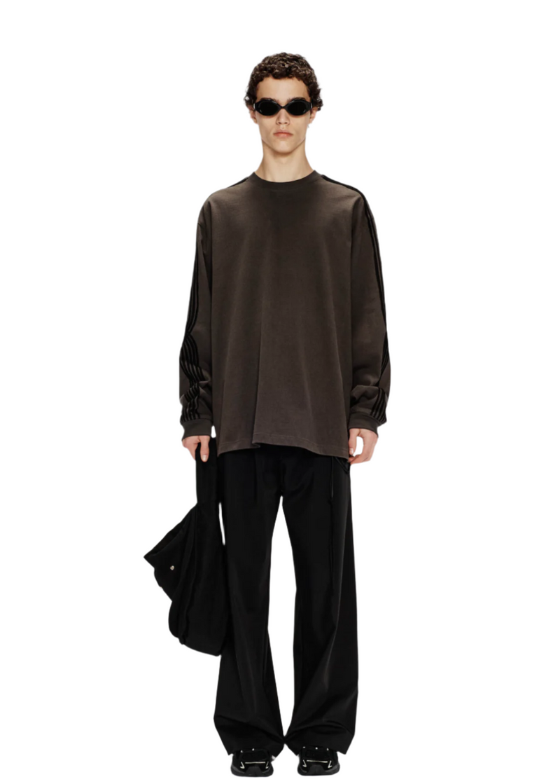 Song for the Mute Applique Oversized Crewneck Pullover Washed Black