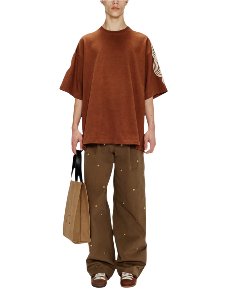 Song for the Mute Applique Gym Tee Brown
