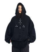 Sankuanz Logo Drawstring Hem Hoodie Black