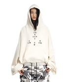 Sankuanz Logo Drawstring Hem Hoodie White