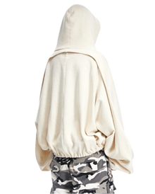 Sankuanz Logo Drawstring Hem Hoodie White