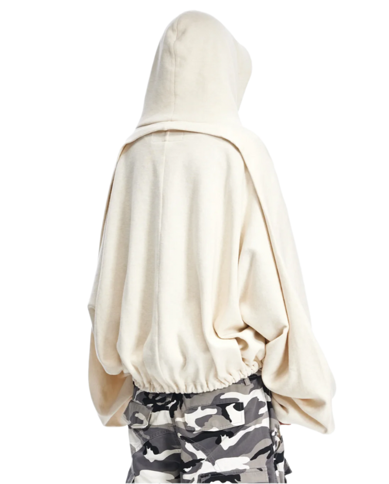 Sankuanz Logo Drawstring Hem Hoodie White