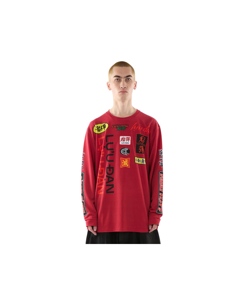 Luu Dan Oversized Long Sleeve Tee Motocross / Blood Red