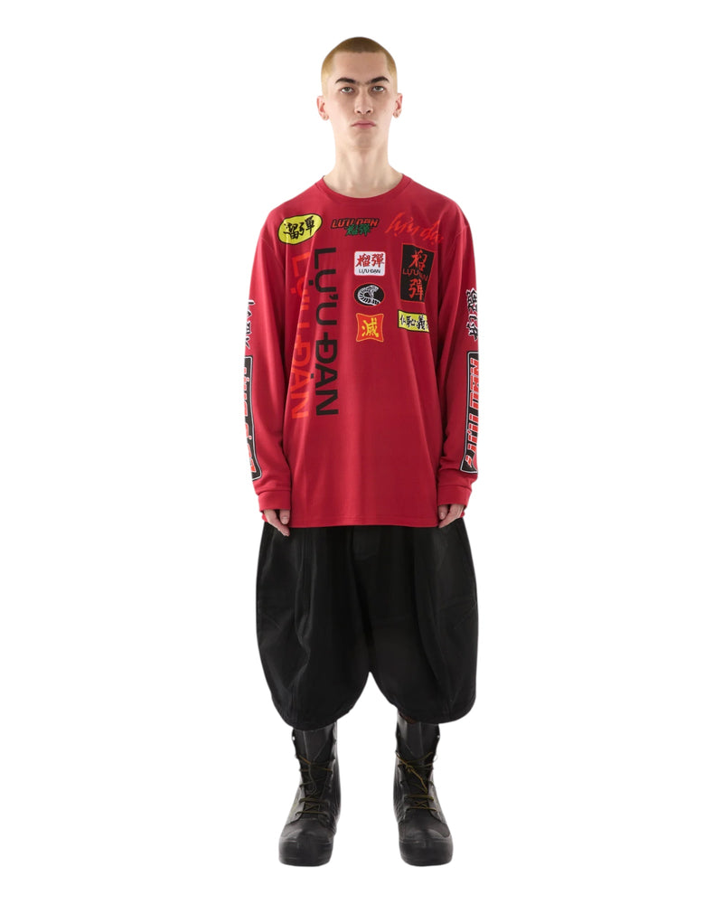 Luu Dan Oversized Long Sleeve Tee Motocross / Blood Red