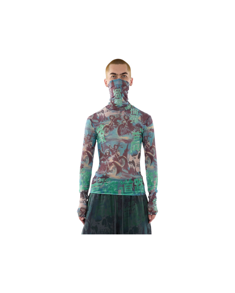 Luu Dan Masked Mesh Top Scenic Ghost Rider