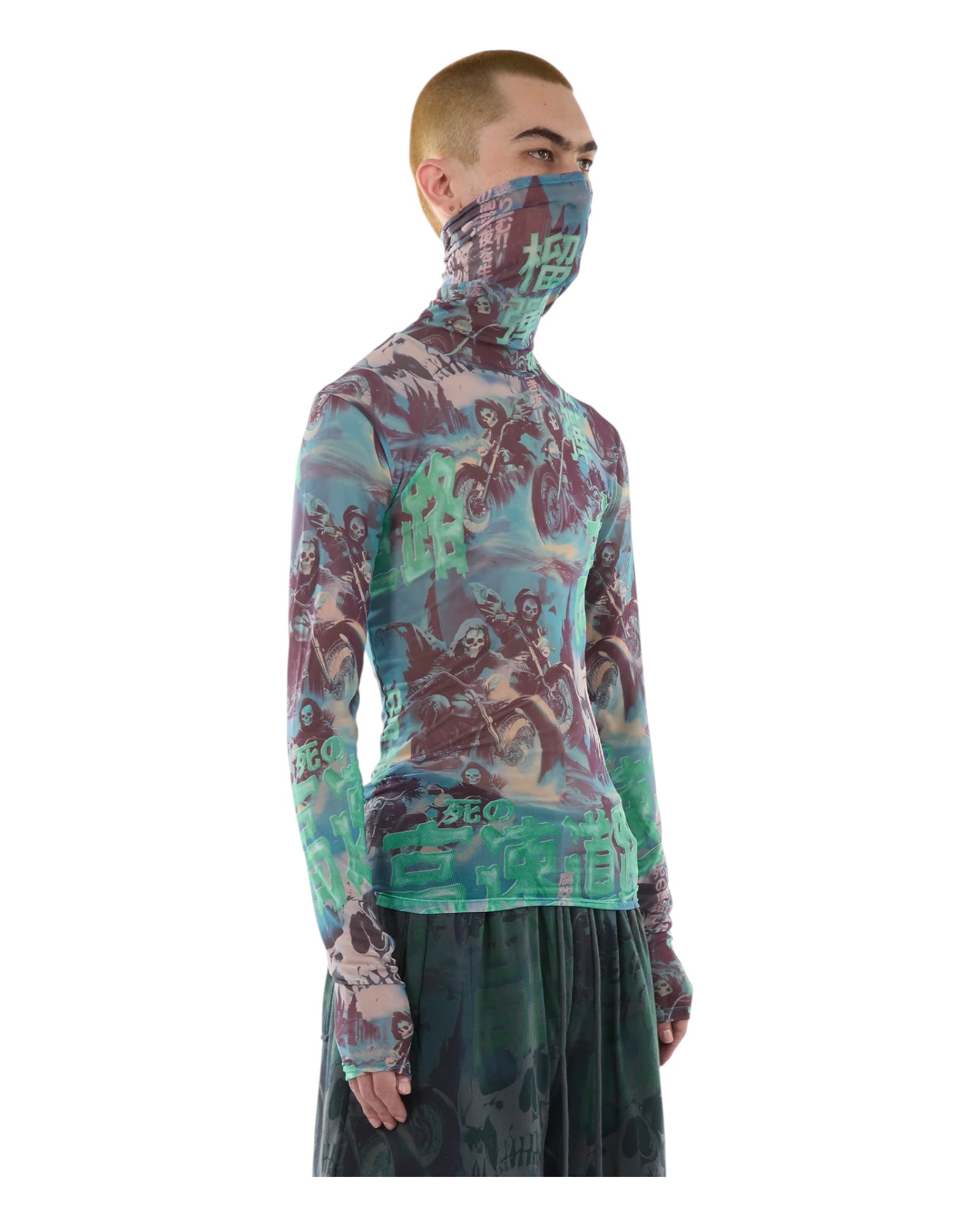 Luu Dan Masked Mesh Top Scenic Ghost Rider