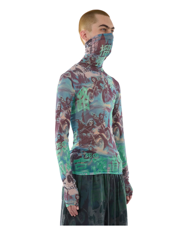 Luu Dan Masked Mesh Top Scenic Ghost Rider