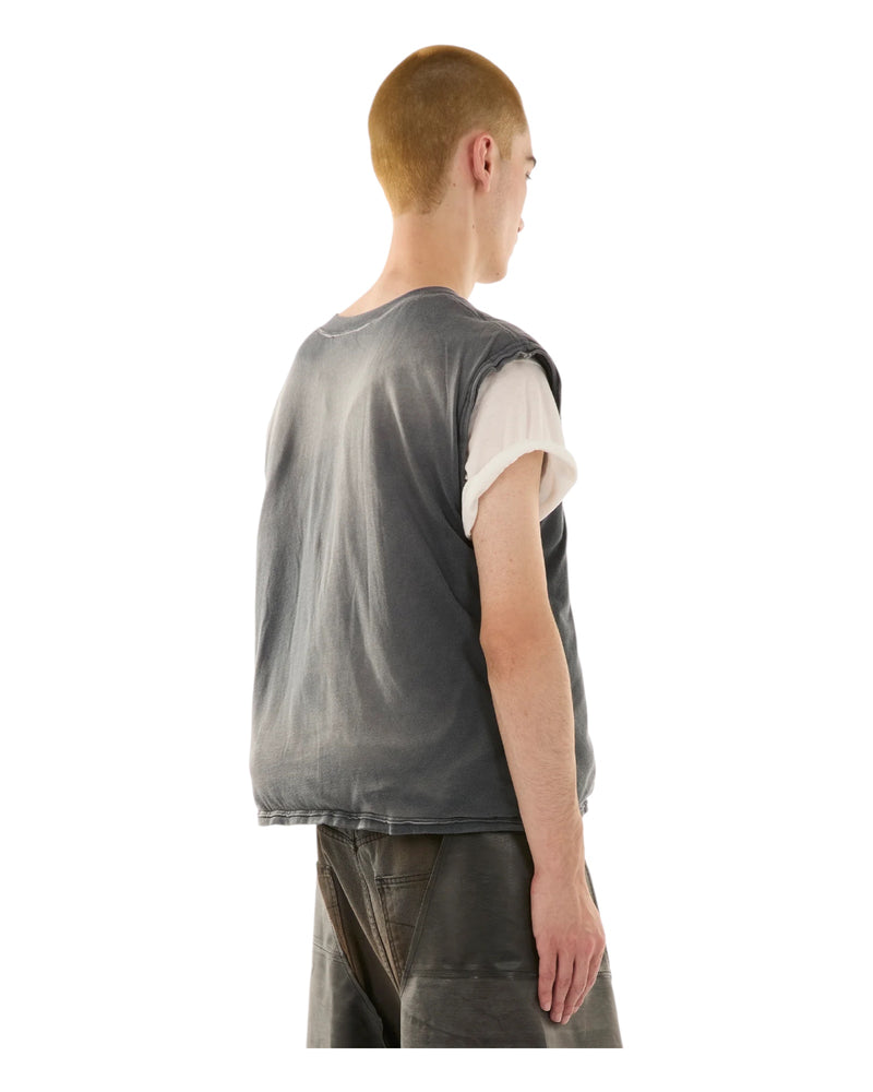 Luu Dan Wadded Sleeveless Tee Ghost Riders Red / Dark Smoke