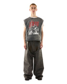 Luu Dan Wadded Sleeveless Tee Ghost Riders Red / Dark Smoke