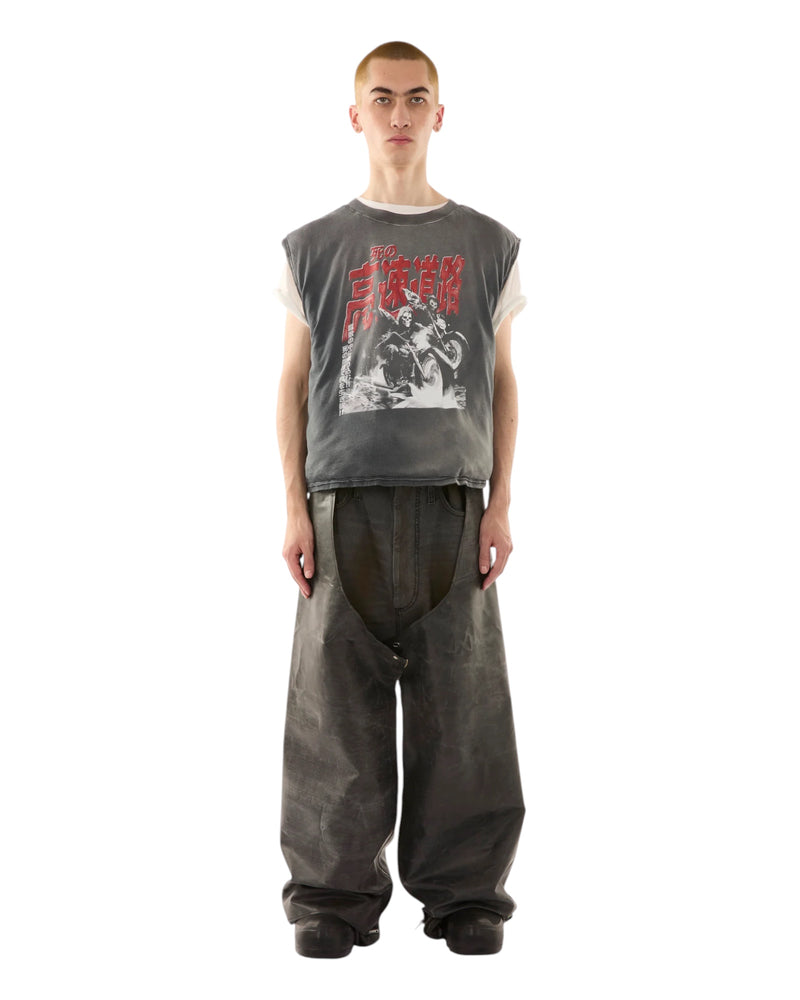 Luu Dan Wadded Sleeveless Tee Ghost Riders Red / Dark Smoke