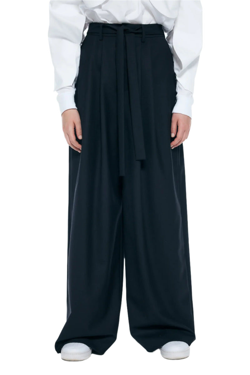 Enfold Tucked Wide Pants Black