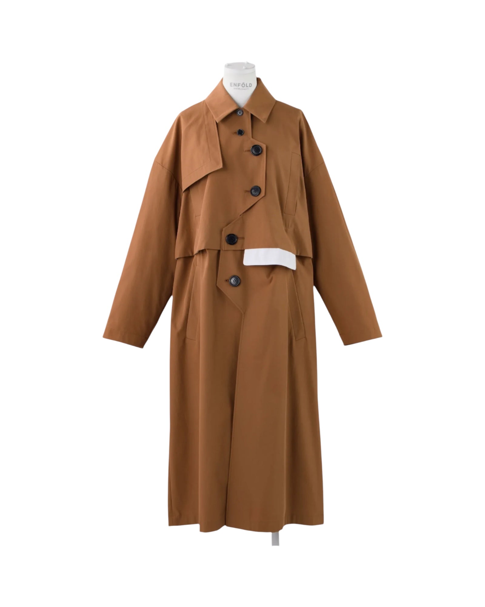 Enfold Two-Way Trench Coat Beige - Designer Trench Coat | VAVA