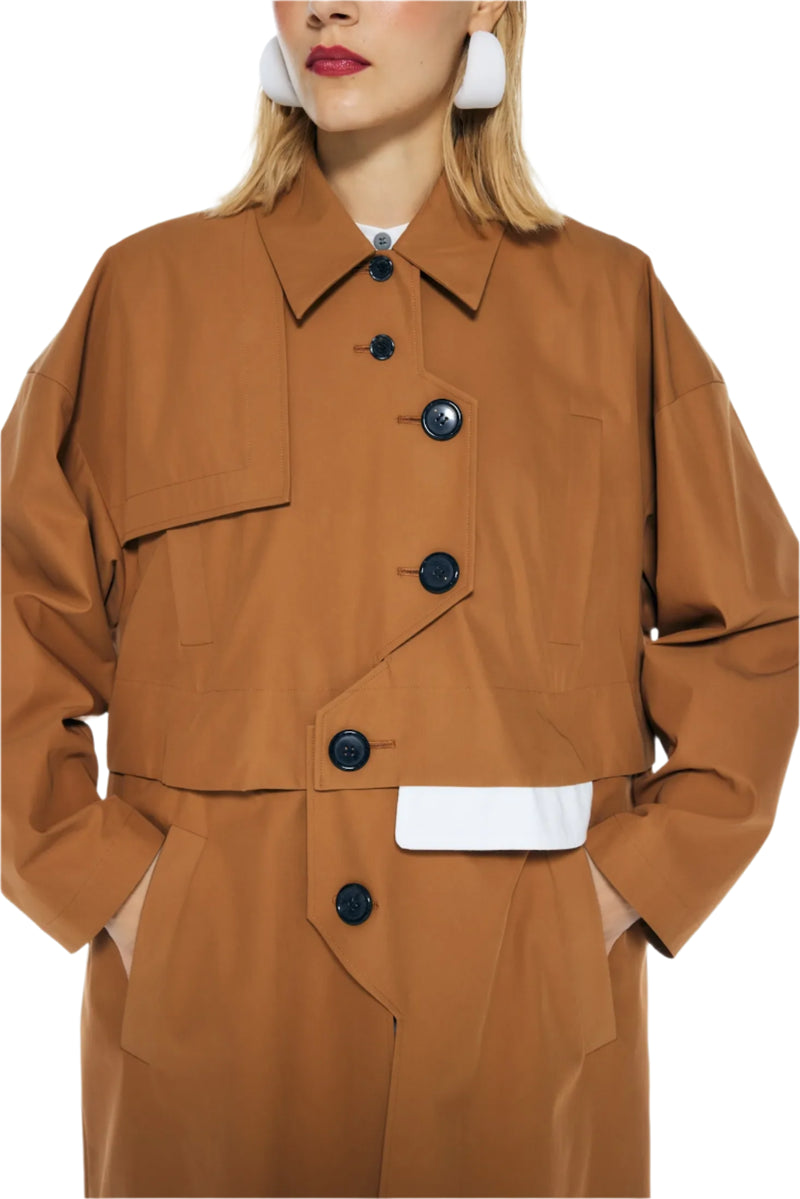 Enfold Two-Way Trench Coat Beige
