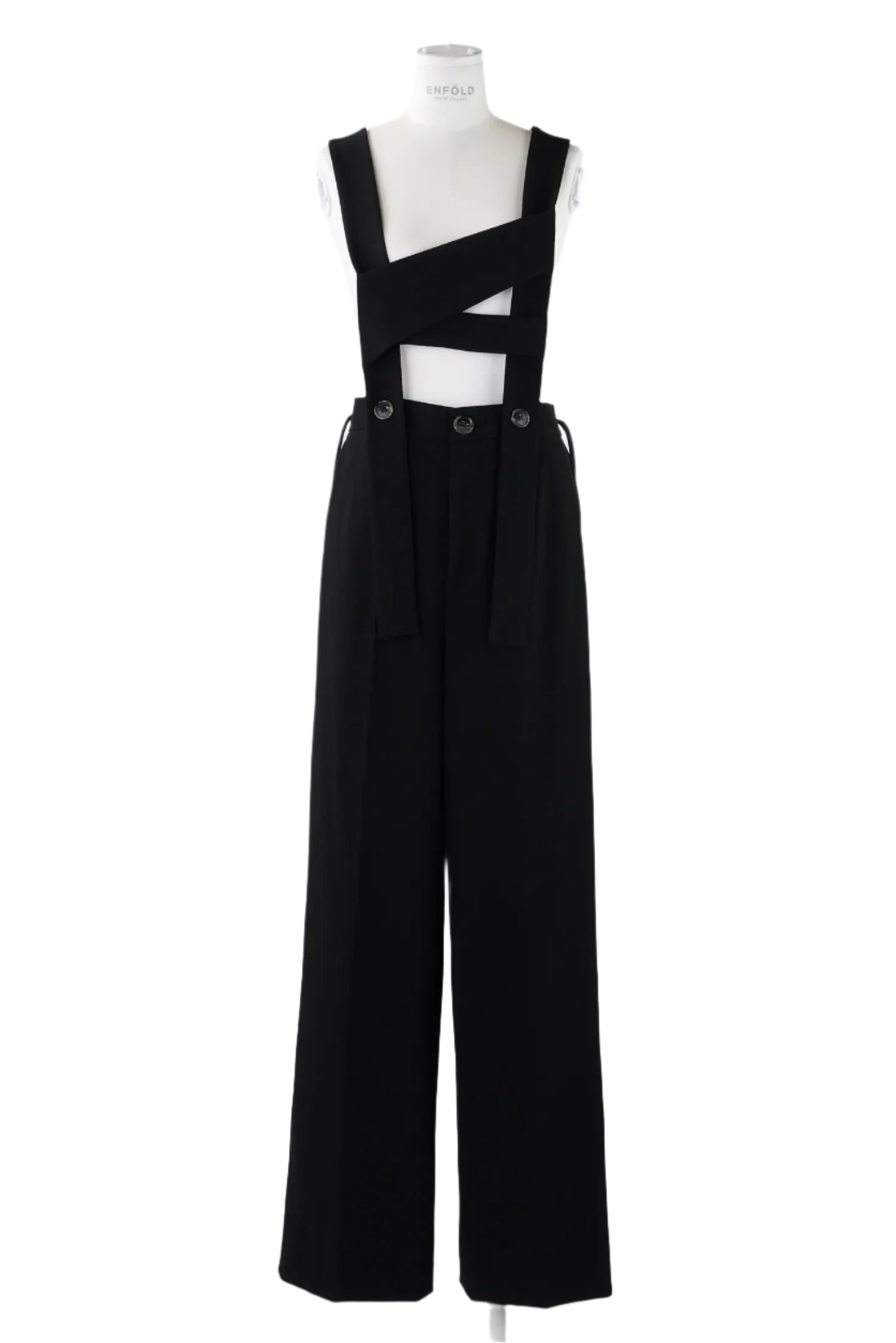 Enfold Wide Salopette Black