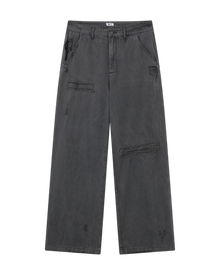 DRIFTA "Lowkey Flex" Distressed Washed Utility Cargo Pants Black