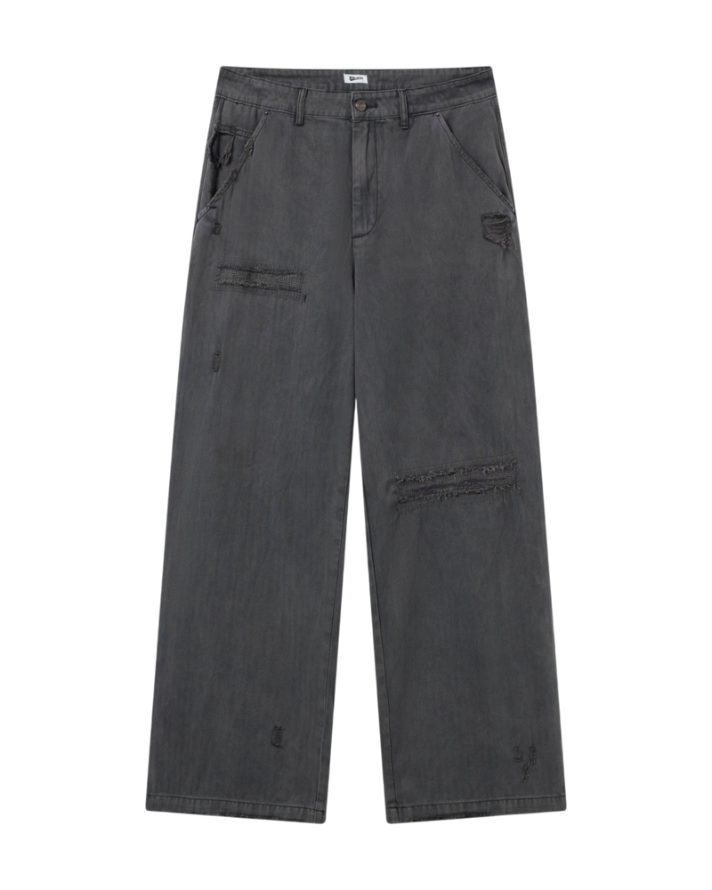 DRIFTA "Lowkey Flex" Distressed Washed Utility Cargo Pants Black