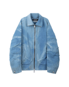 Jiyong Kim Sun-Bleached Raw Edged Jacket Light Blue