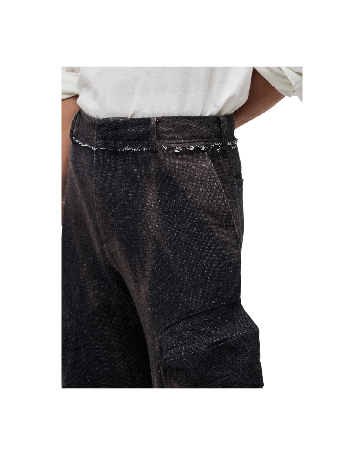 Jiyong Kim  Sun-Bleached 3D-Pocket Trousers Black