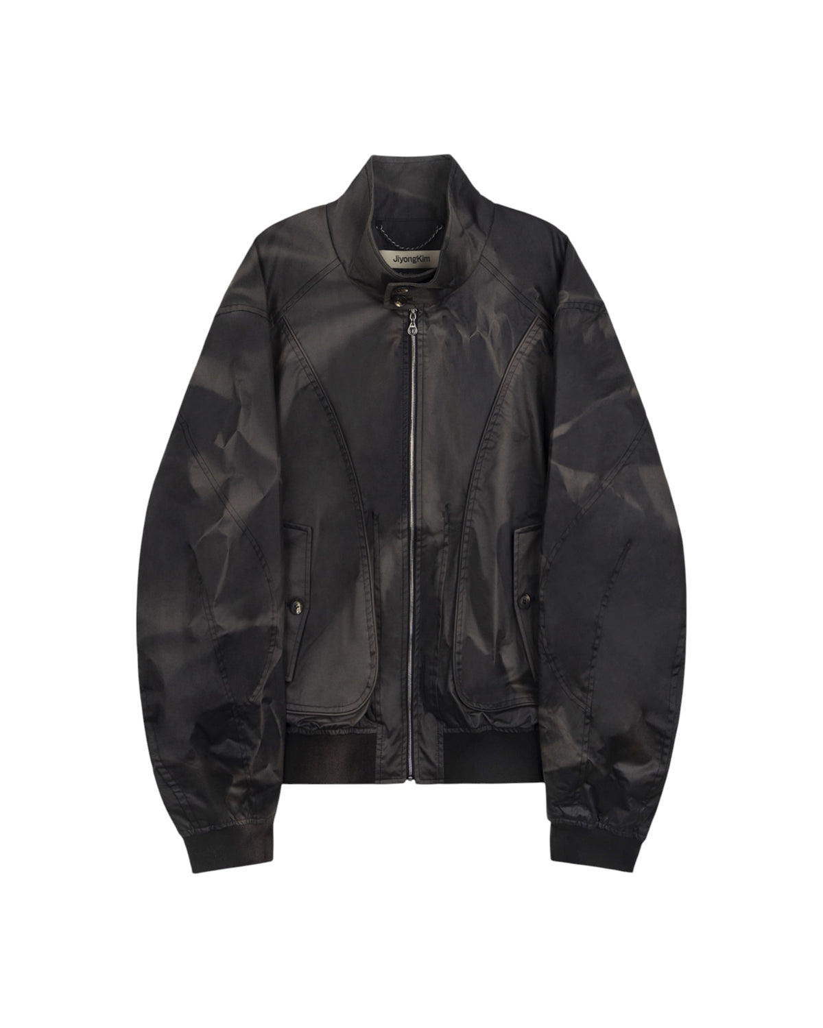 Jiyong Kim Sun-Bleached High Neck Blouson Black