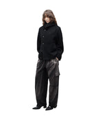 Jiyong Kim Sun-Bleached Pleated Trousers Black