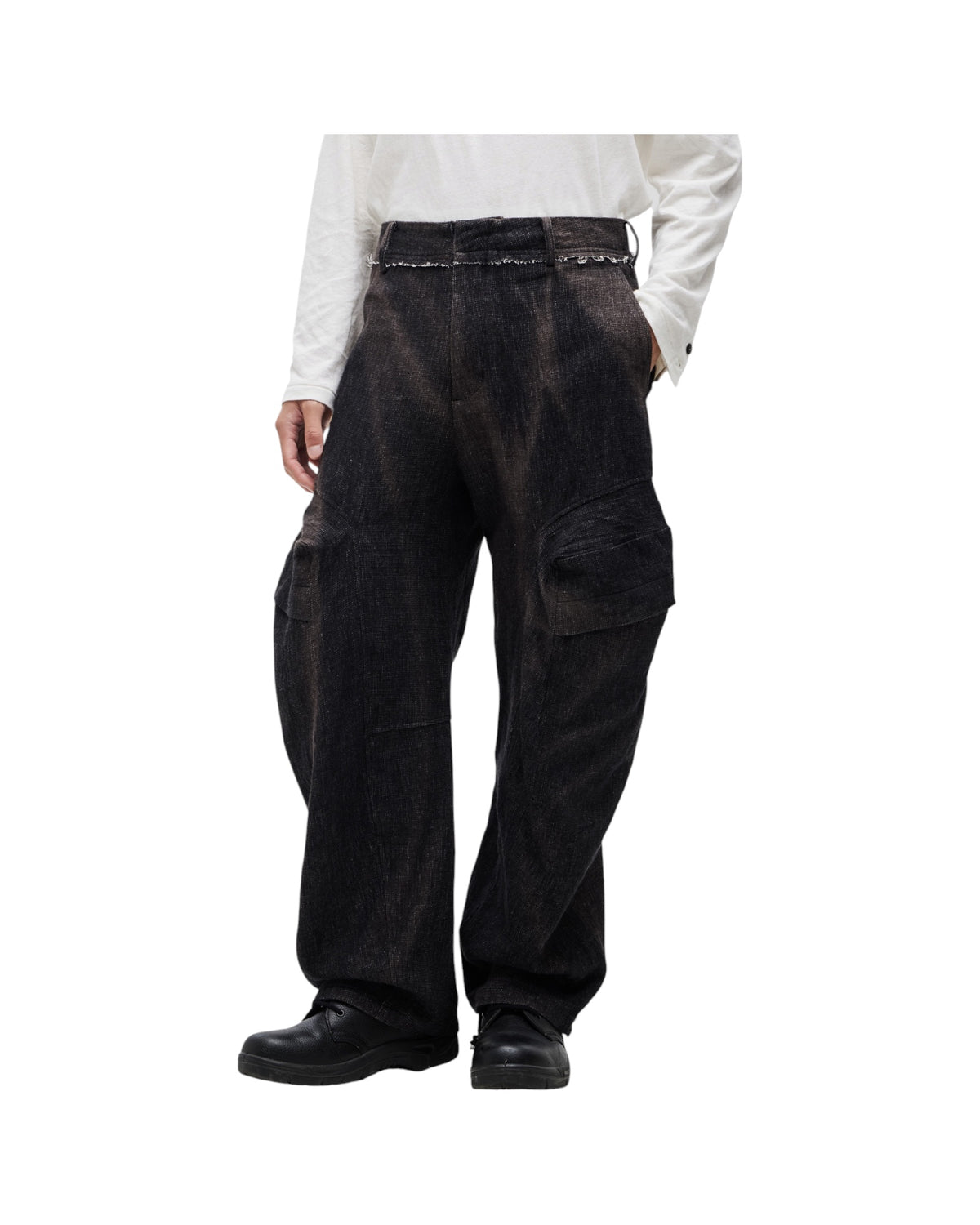 Jiyong Kim  Sun-Bleached 3D-Pocket Trousers Black